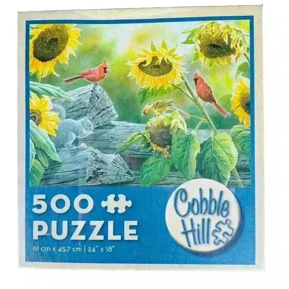 Vintage cobble Hill Cardinal &‎ Sunflower Puzzle 500 Pieces